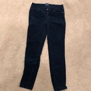 Blue Velvet Skinny Leg Pants
